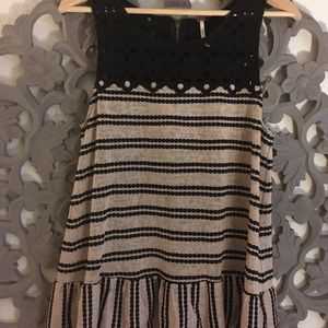 Free People stripe and eyelet peplum shirt